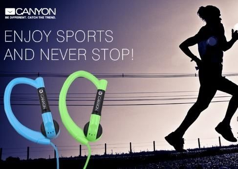 Cheap sports headphones with microphone Canyon CNS-SEP1