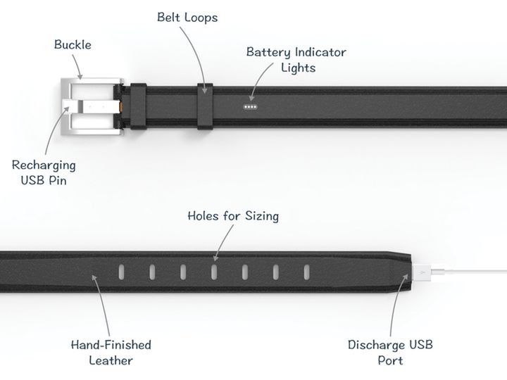 Men's belt can charge the new smartphone technology