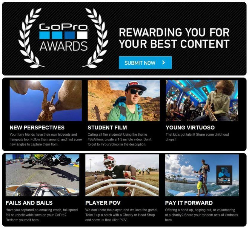 GoPro pays $ 5,000 to author of the best GoPro videos
