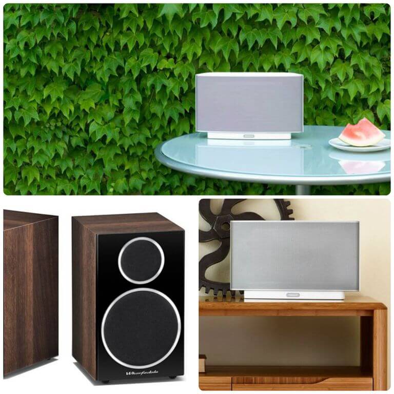 Style music amplifier Sonos Play: 5 and Wharfedale Diamond 210