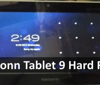 Karbonn Tablet 9 hard reset: remove lock pattern